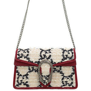 GUCCI Dionysus GG Tweed Super Bag Chain Shoulder
